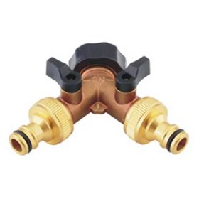 Réz Y elosztó műanyag csappal 3/4"