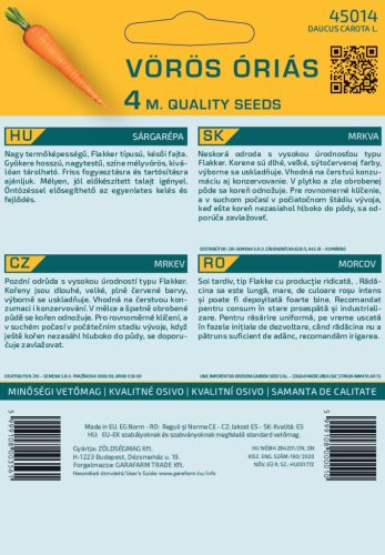 Magrovet Magszalag Sárgarépa Vörös óriás 4m