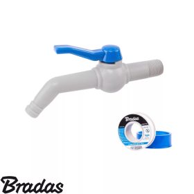 Bradas IBC tarály csap 45° 1/2" 17 cm + PTFE szalag
