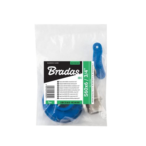 Bradas IBC tartály csatlakozó BM S60x6 +csap 3/4"