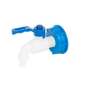   Bradas IBC tartály csatlakozó BM S60x6 + csap 1/2", 1/2" acél / PP