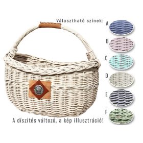 Czinege Bevásárló kosár bőrrel díszítve