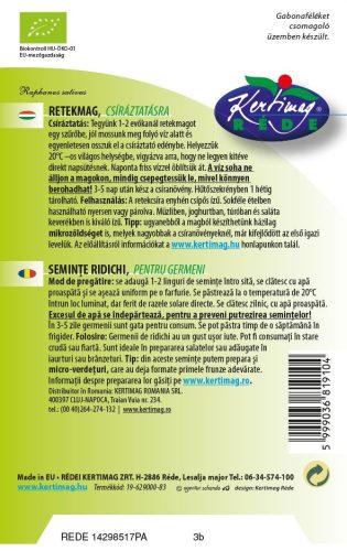 Kertimag Bio csíra Retekmag 30g