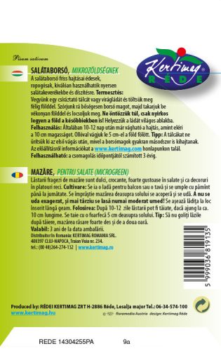 Kertimag Bio csíra Salátaborsó 50g