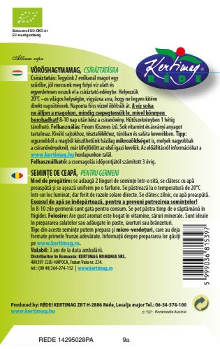 Kertimag Bio csíra Vöröshagymamag 15g