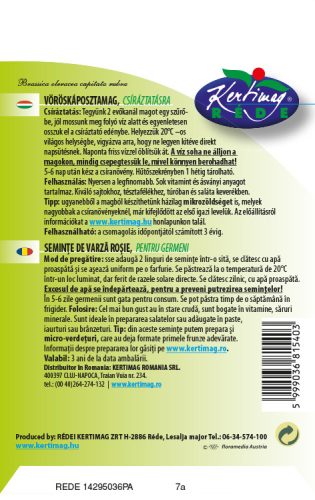 Kertimag Bio csíra Vöröskáposztamag 15g