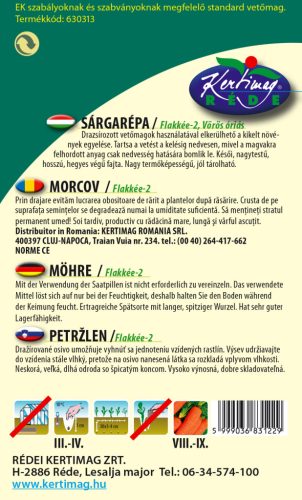 Kertimag Sárgarépa Vörös óriás (drazsírozott) 400 szem