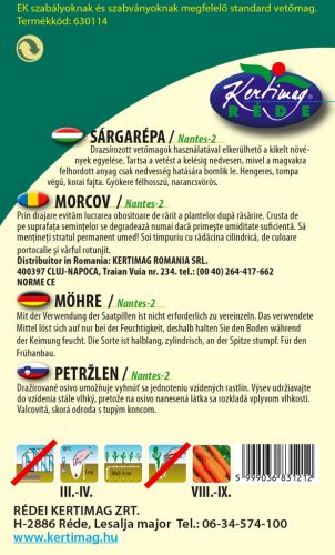 Kertimag Sárgarépa Nantes 2 (drazsírozott) 420 szem