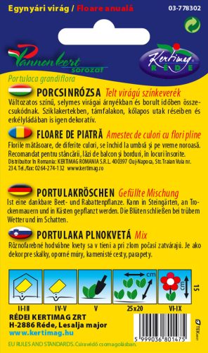 Kertimag Porcsinrózsa Telt virágú Színkeverék 0,5g