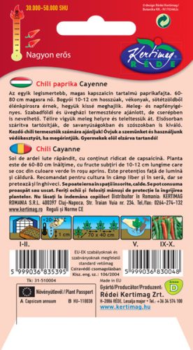 Kertimag Chilipaprika Cayenne 20 szem