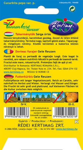 Kertimag Takarmánytök Sárga Óriás 8g
