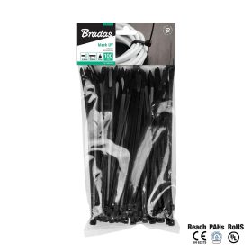 Bradas Kábelkötegelő 3,6x300mm UVBlack 100db/csomag