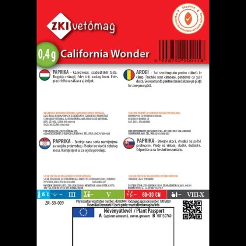 ZKI Paprika California Wonder 0,4g